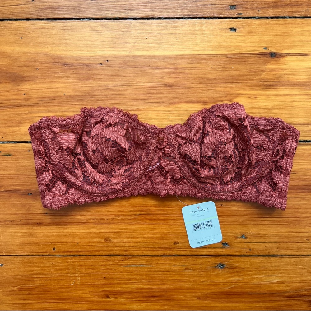 Free People Intimately NWT 34B Love Letters Strapless Bra Paprika